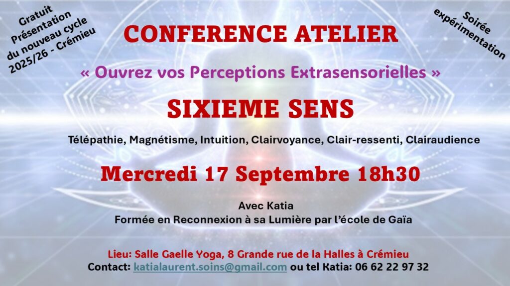 Porte Ouverte Conférence Atelier SIXIEME SENS