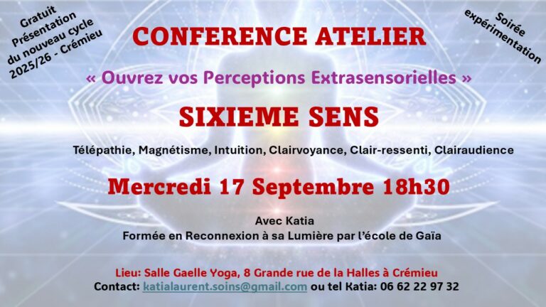 Porte Ouverte Conférence Atelier SIXIEME SENS